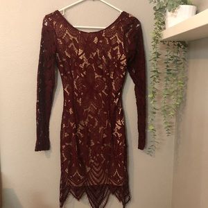 XS Maroon Lace Dress